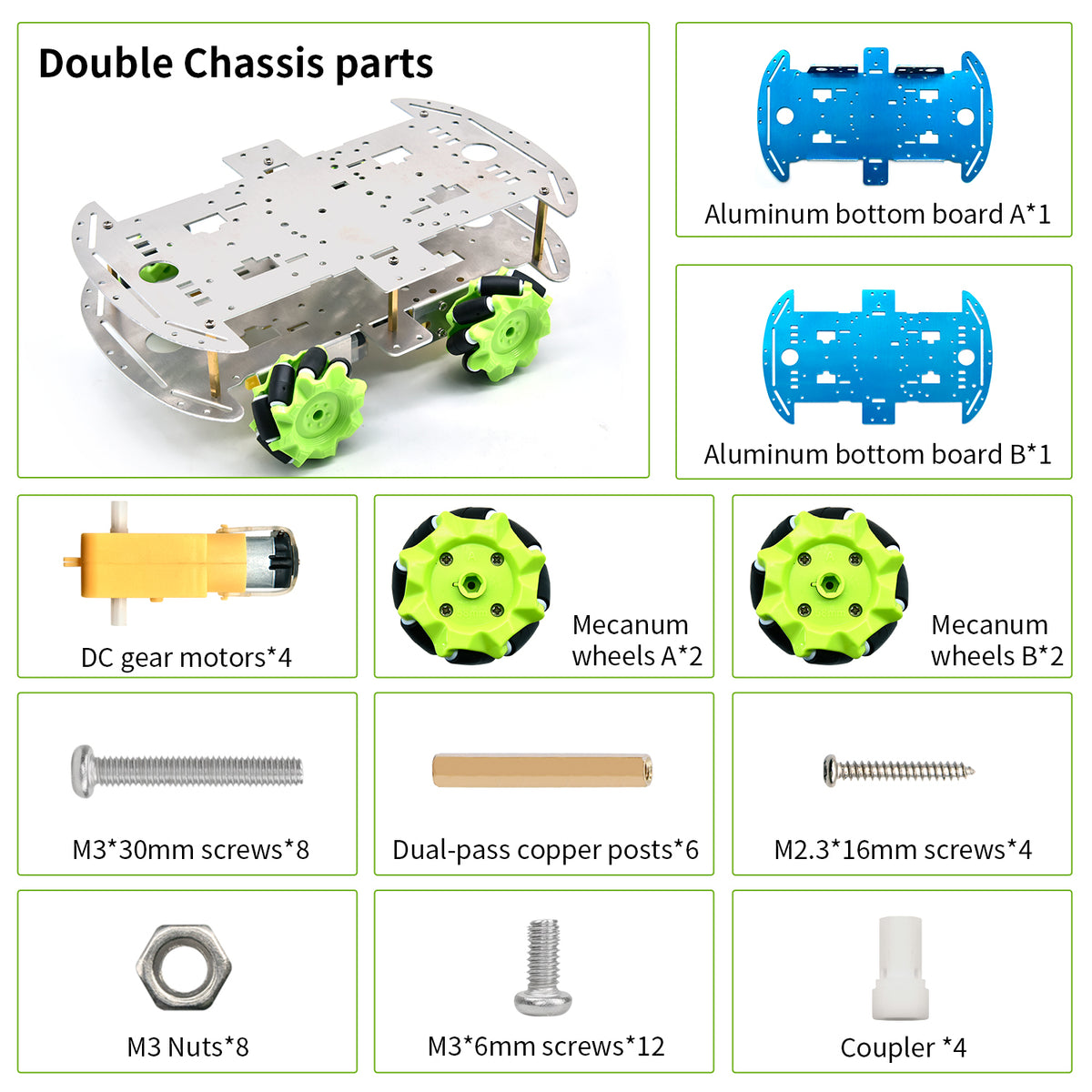 Keyestudio 4WD Mecanum Wheel Smart Robot Car Aluminum Chassis Kit For Arduino Raspberry Pi