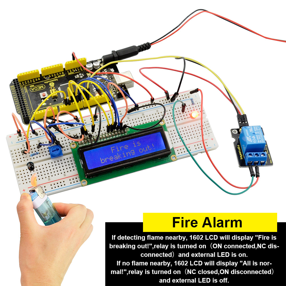 Keyestudio Advanced Starter Learning Kit For Arduino Education Project with MEGA 2560R3 1602 LCD+PDF