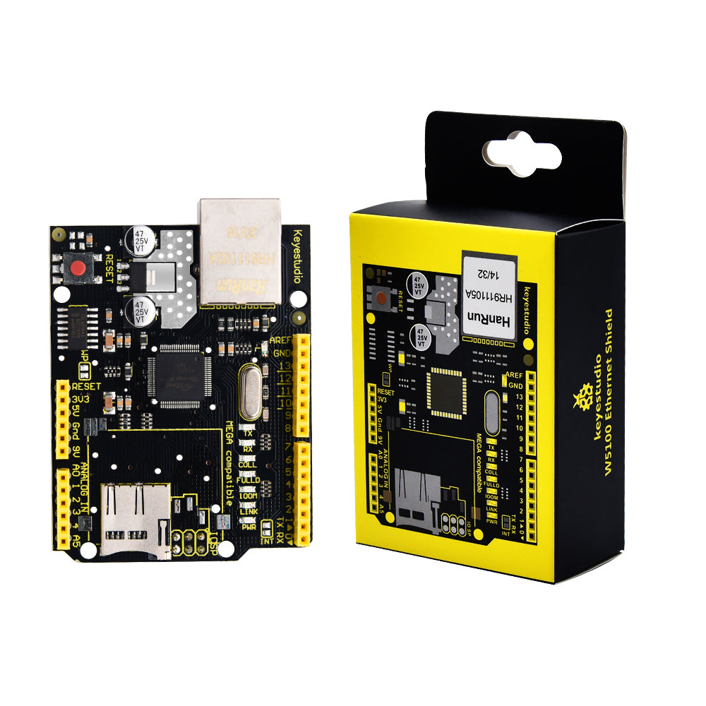 Keyestudio W5100 Ethernet Shield Board with SD Card Slot Original Chip Compatible With Arduino UNOR3 /Mega 2560R3/DUE/1280