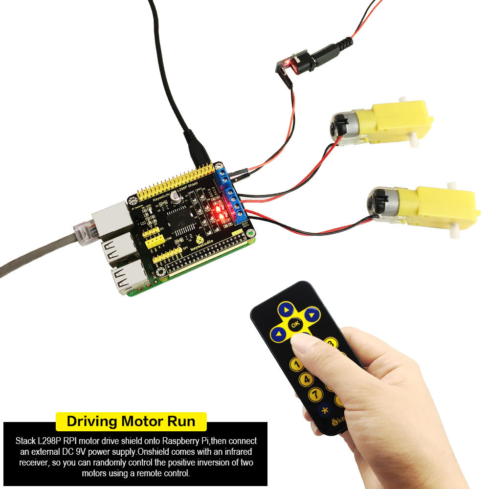 Keyestudio Raspberry Pi L298P Motor Drive Shield for Arduino
