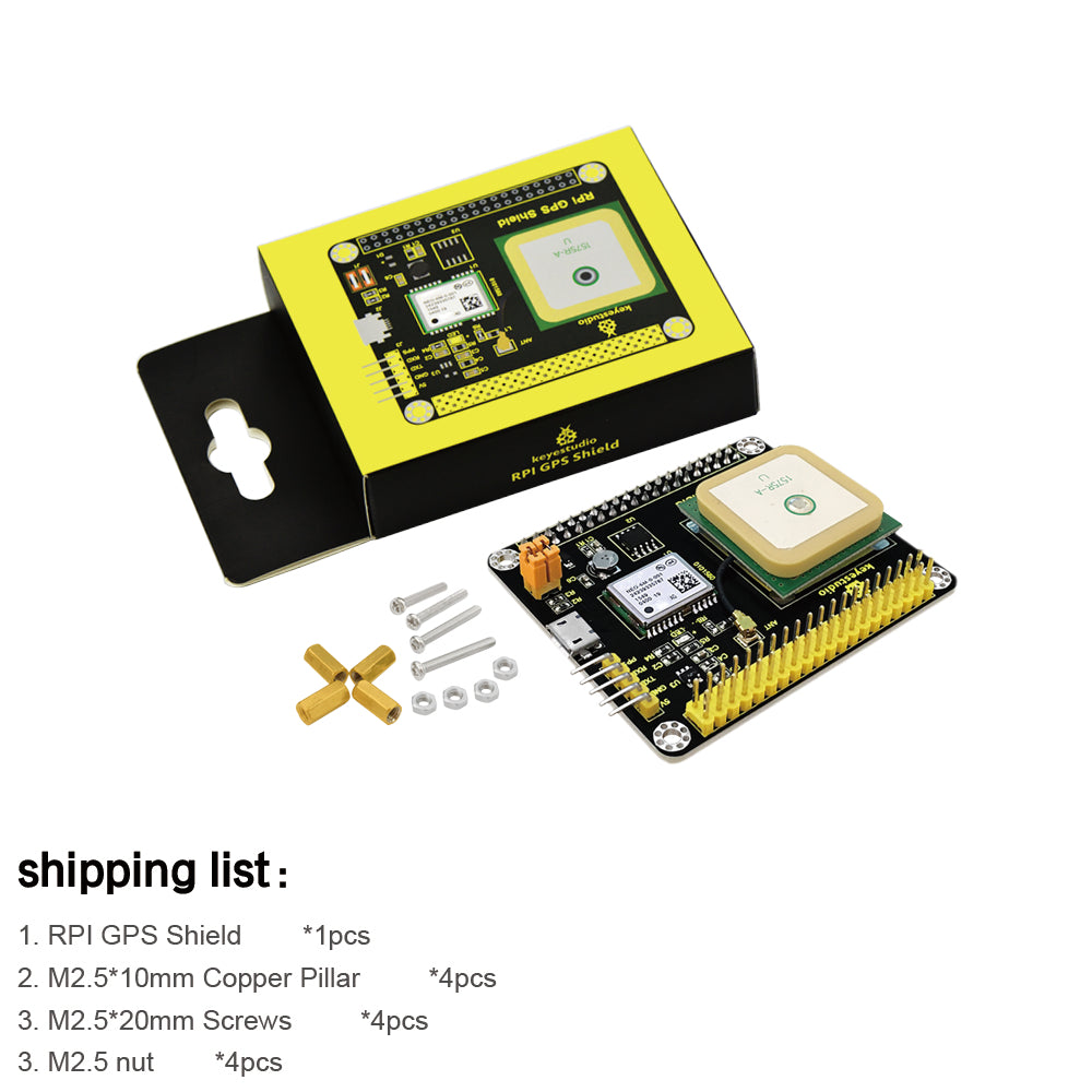 Keyestudio NEO-6M GPS Shield Expansion Board with Antenna for Raspberry Pi 3/CE Certification