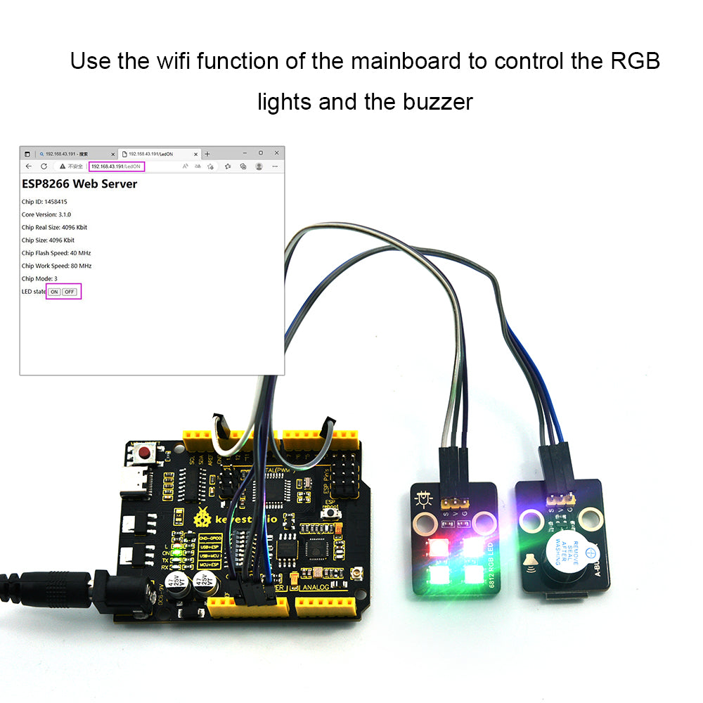 Keyestudio 328 WIFI PLUS Main Control Board For Arduino UNO R3 and ESP8266 Development Board