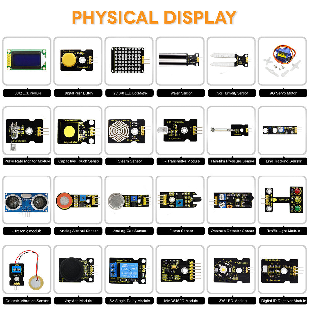 Keyestudio 48 in 1 Sensor Starter Kit Carton Box Packing For Arduino DIY Projects