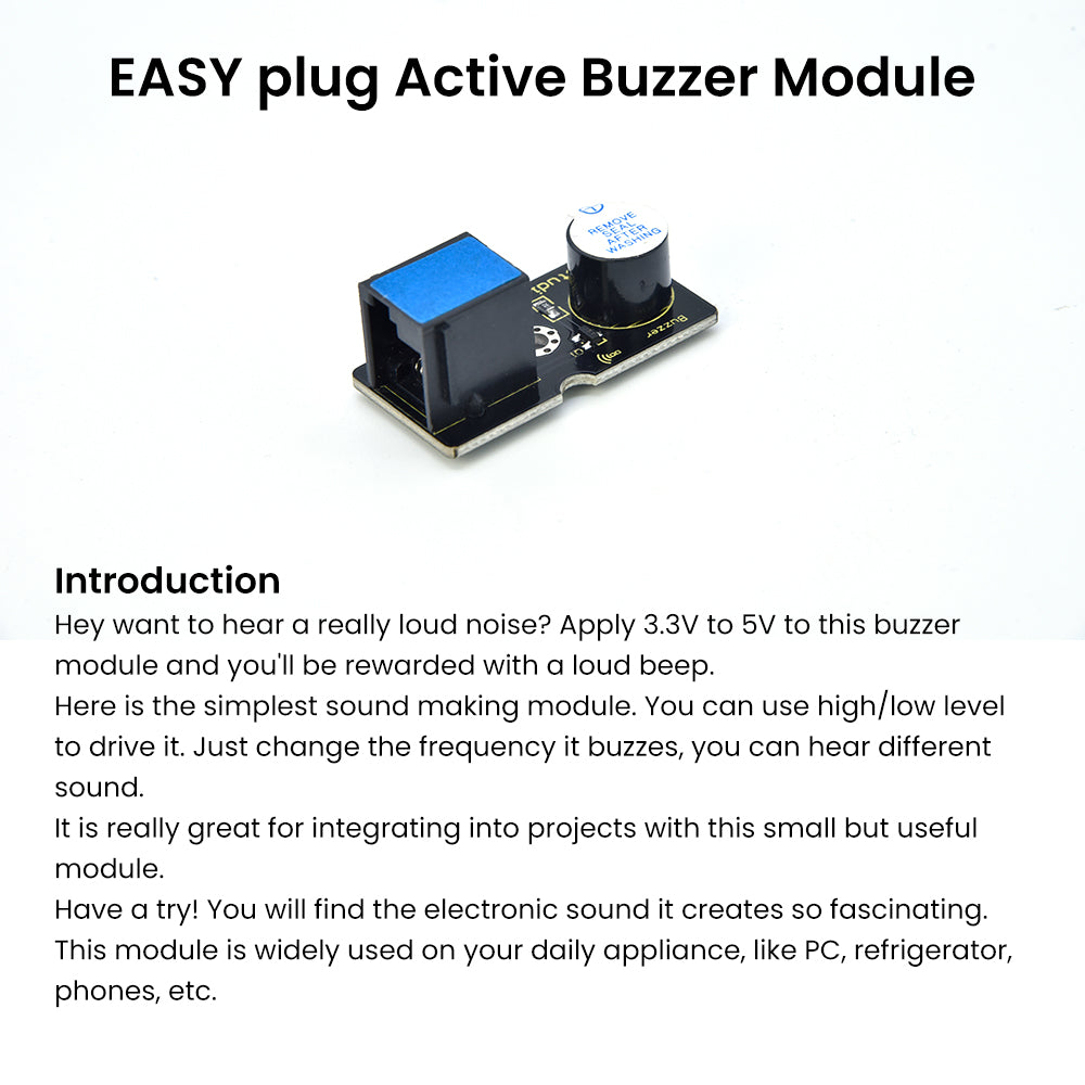 Keyestudio RJ11 EASY-plug Active Buzzer Module for Arduino STEAM