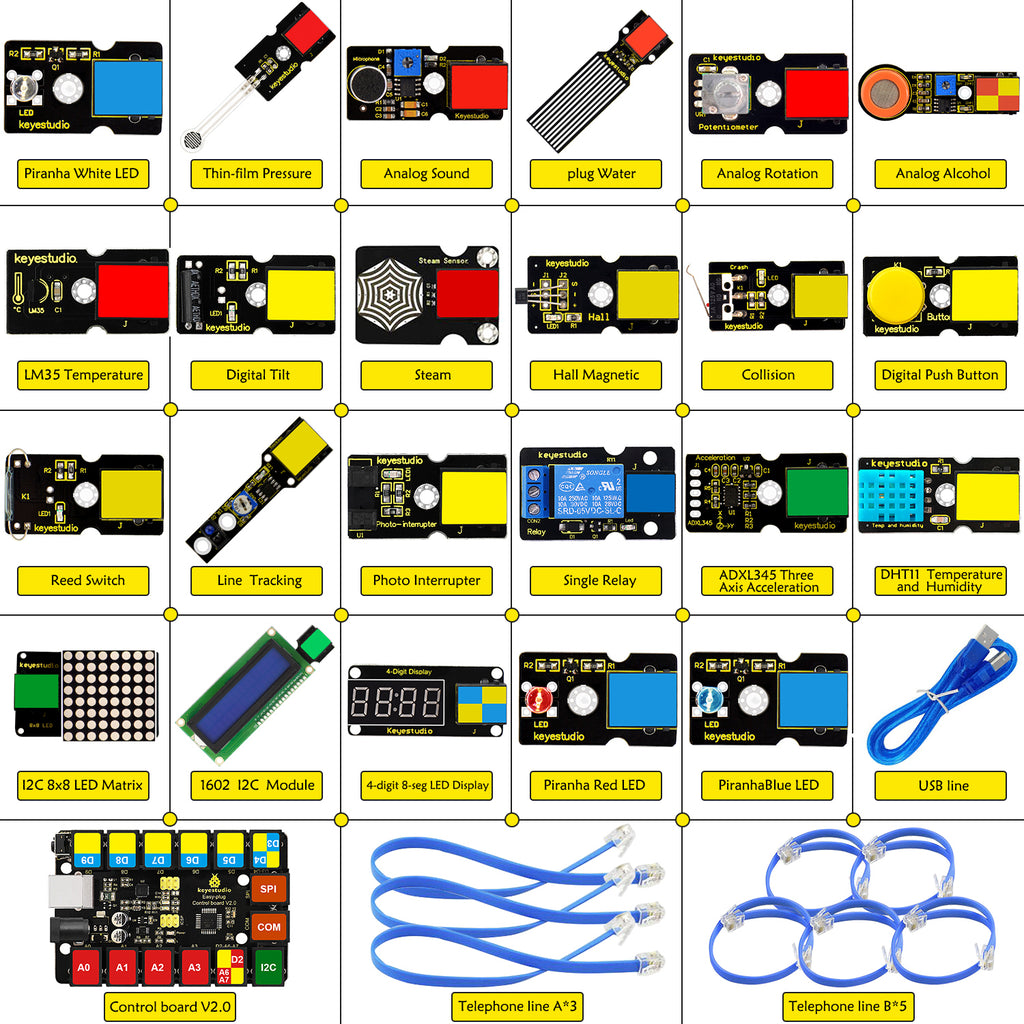 KEYESTUDIO EASY PLUG Super Starter Kit For Arduino STEM EDU