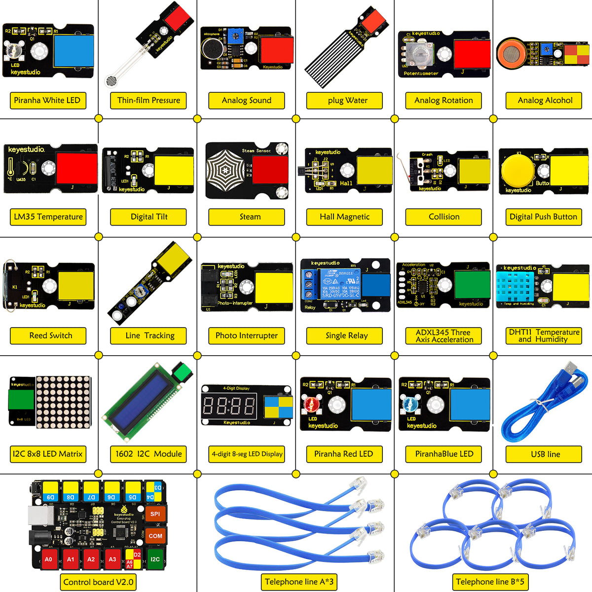 KEYESTUDIO EASY PLUG Super Starter Kit For Arduino STEM EDU