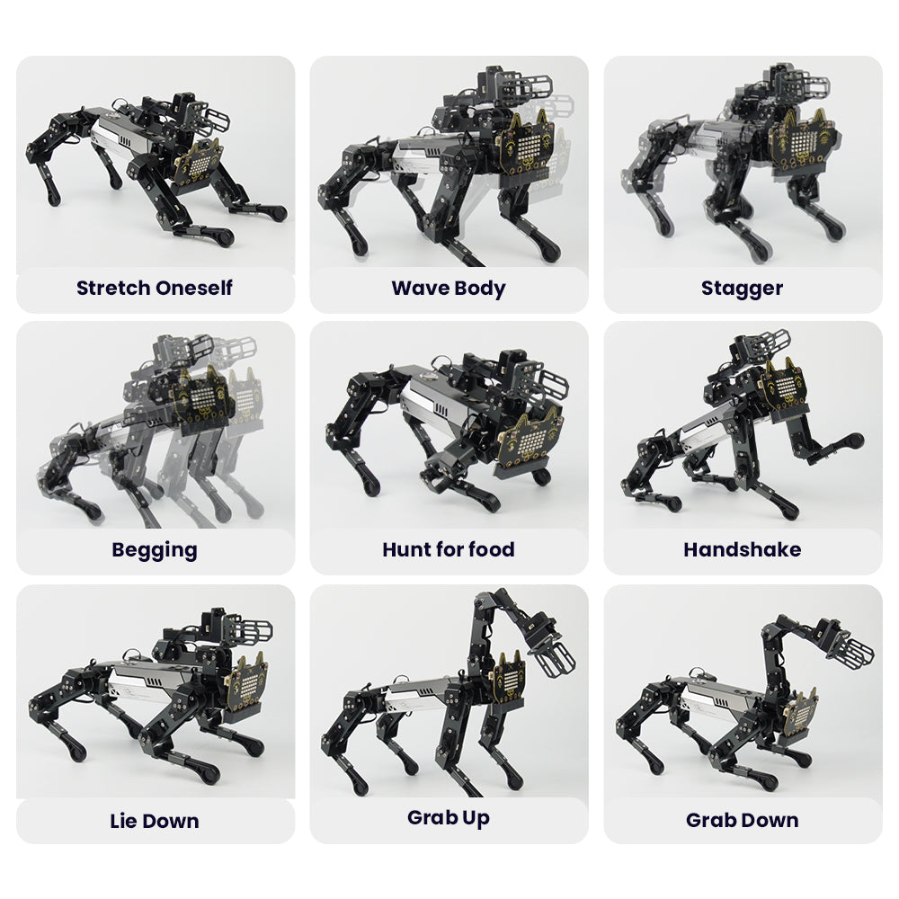 Keyestudio Fox:bit ESP32 XGO-lite AI Quadruped Robot Dog STEM Kit for Student Programming Beginner Robotics Learning