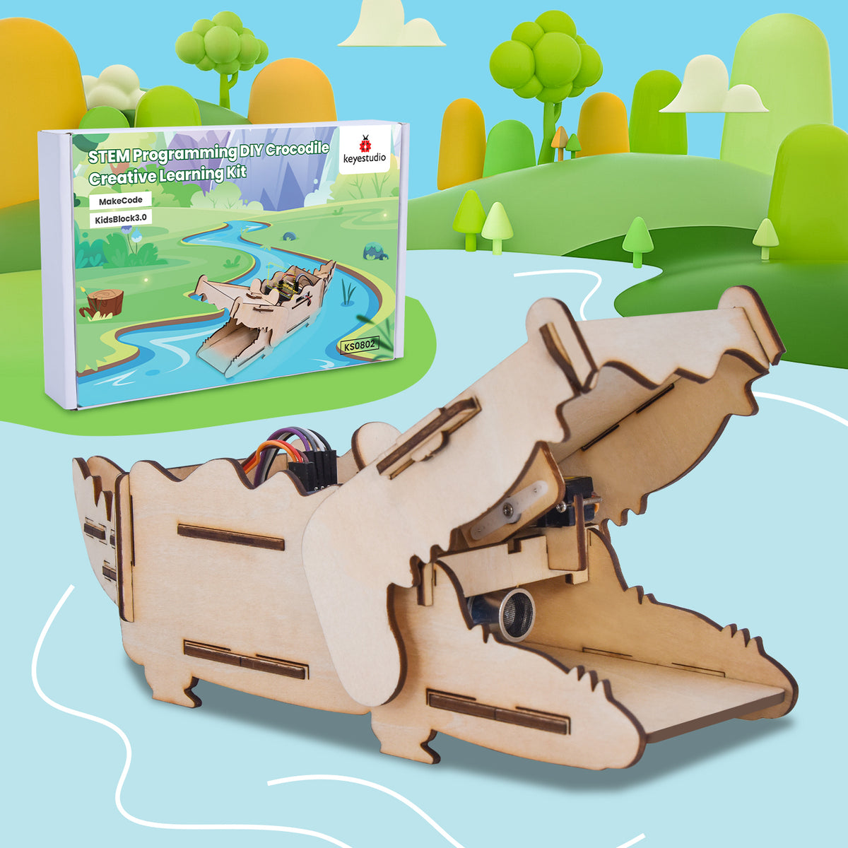 Keyestudio Crocodile Creative Learning Starter Kit DIY Stem Programming With Microbit Mainboard
