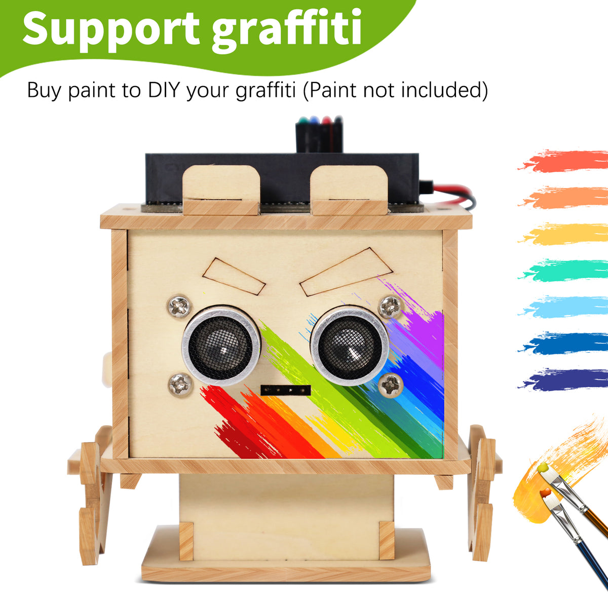 Keyestudio Microbit V2.0 DIY Distance Detection Robot Kit STEM Programming Electronic Starter Kit
