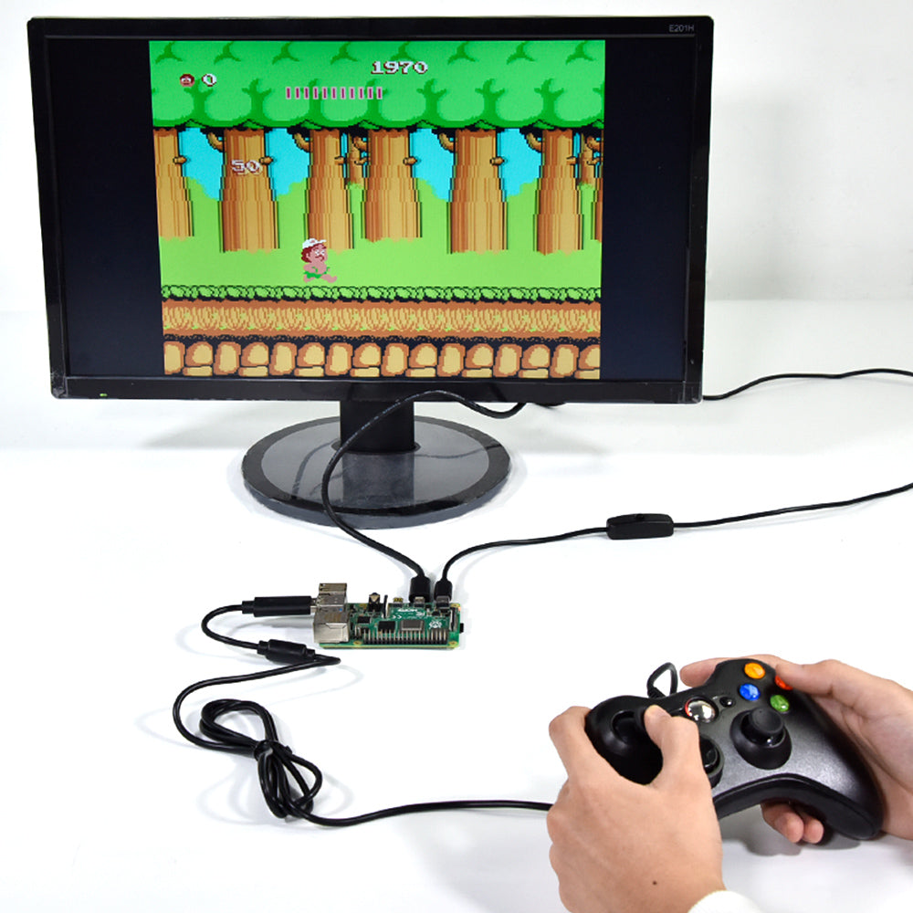 Console Wired Controller USB PC Laptop Joystick Controller Support Raspberry PI Controller Black