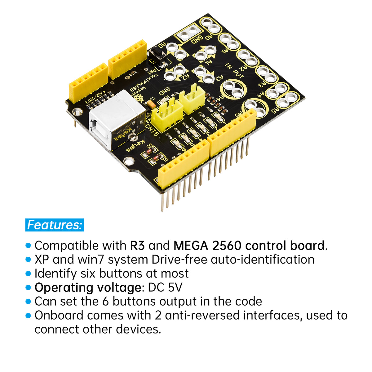 Keyestudio Touch Key USB Shield UNO R3 Development Board For Arduino