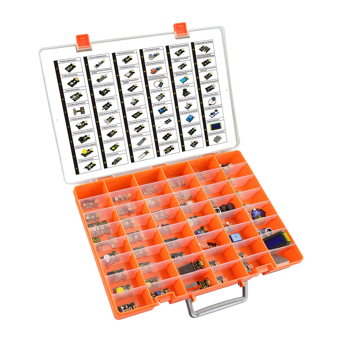 Keyestudio 48 in 1 Sensor Module Kit With Gift Box Electronic Starter Kit for Arduino DIY Projects (48pcs Sensors)