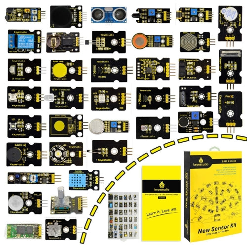 Keyestudio37 in 1 Sensor Kit for Arduino Programming Education (37pcs Sensors)+37 Projects+PDF+Video