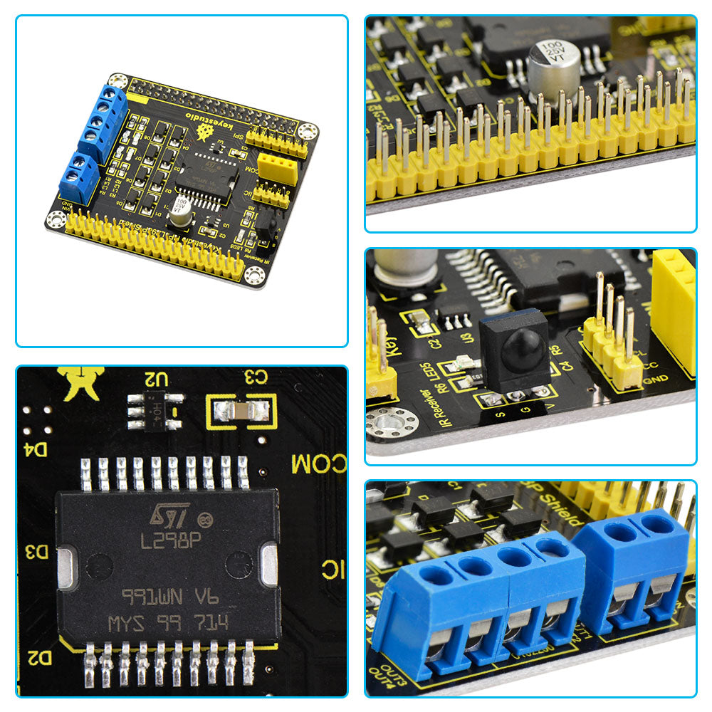 Keyestudio Raspberry Pi L298P Motor Drive Shield for Arduino