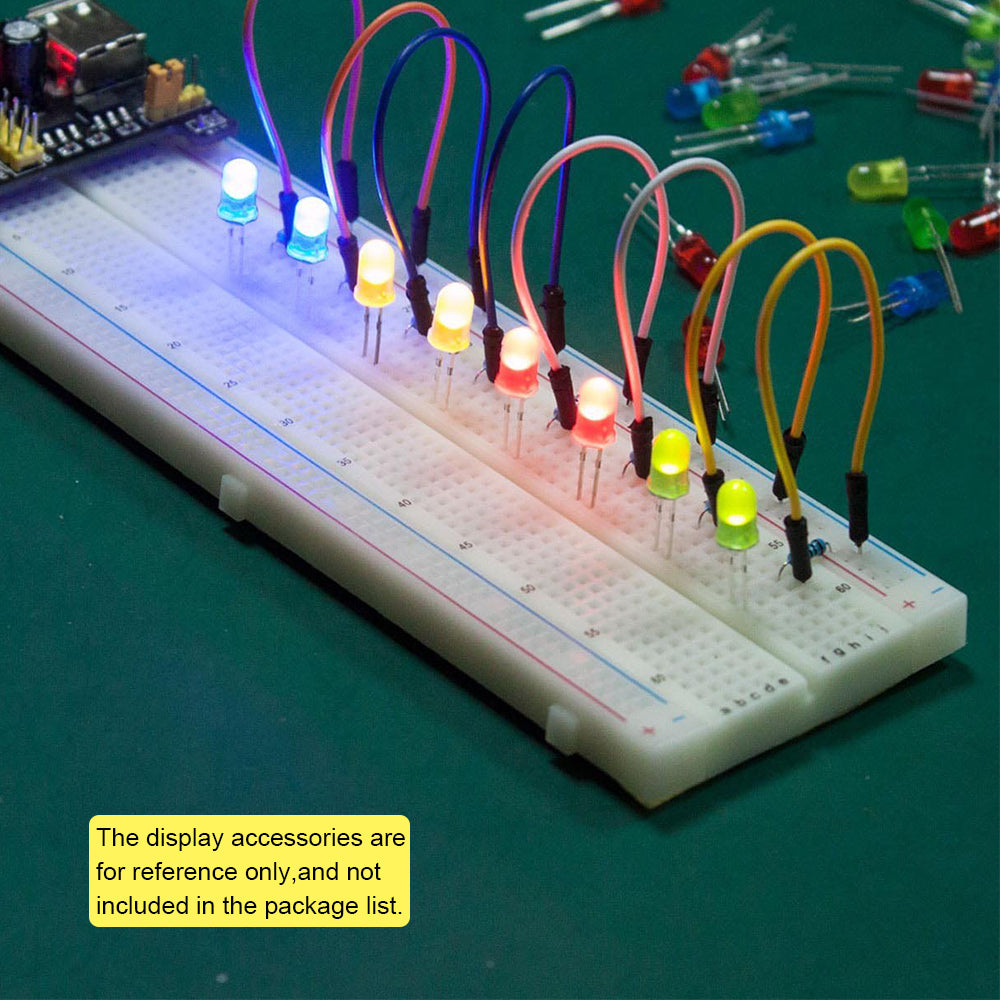 MB102 830 Holes Breadboard +65 Jumper Wires+ Power Supply Module + 140PCS Jumper Wires for Arduino DIY Starter Experiment