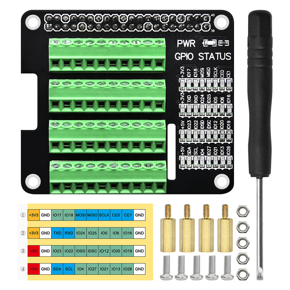 Raspberry Pi GPIO Terminal Expansion Board Support Raspberry Pi 4B 3B 3B+ 2B ZERO series