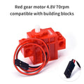 Programmable Motor Deceleration Motor 4.8V 70RPM Red For Lego Blocks