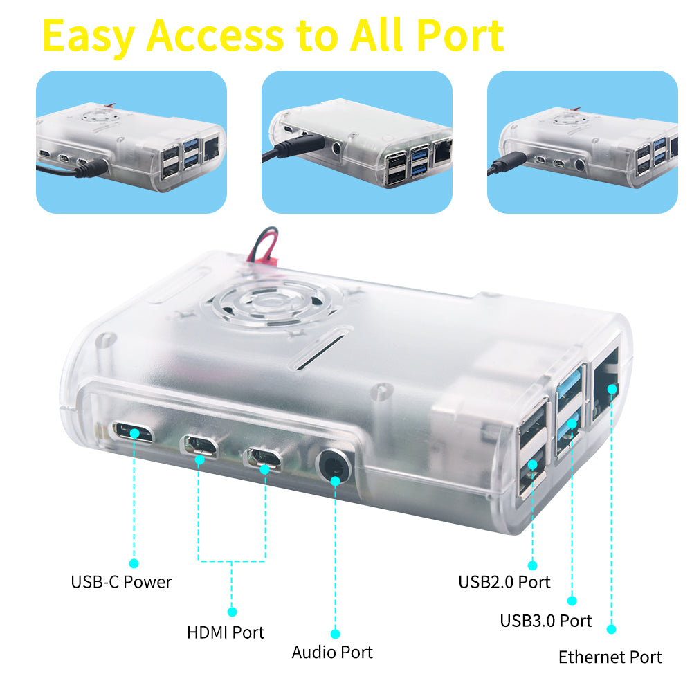 Raspberry Pi 4B Kit Complete Device Starter Kit With US Plug Power Supply (No Raspberry Pi board)