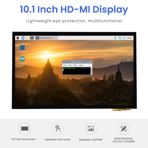 Raspberry Pi Capacitive Touch Screen 10.1 inch HDMI Display Touch Screen