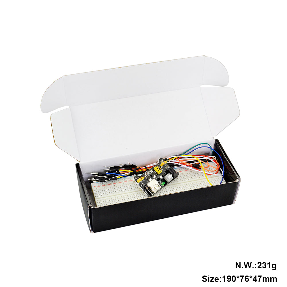MB102 830 Holes Breadboard +65 Jumper Wires+ Power Supply Module + 140PCS Jumper Wires for Arduino DIY Starter Experiment