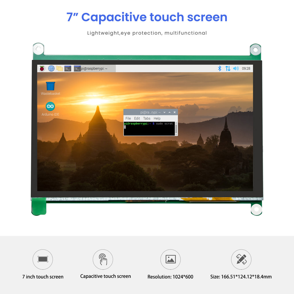 Raspberry Pi LCD Capacitive Touch Screen 7 inch 1024*600 HDMI Display Touch Screen