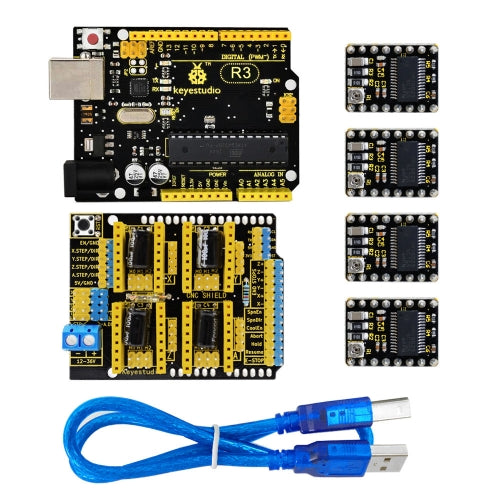 Keyestudio CNC kit for Arduino CNC Shield V3+ R3+ 4pcs DRV8825 driver /GRBL compatible