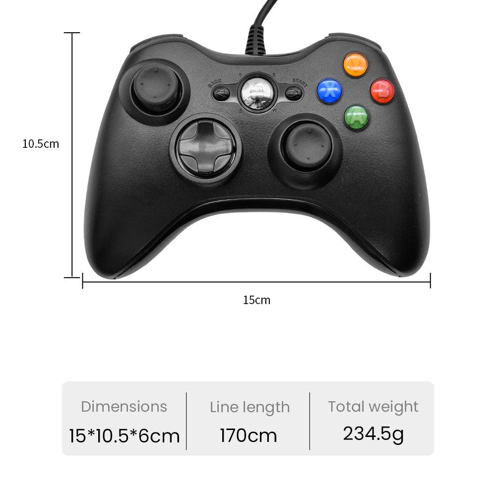 Console Wired Controller USB PC Laptop Joystick Controller Support Raspberry PI Controller Black