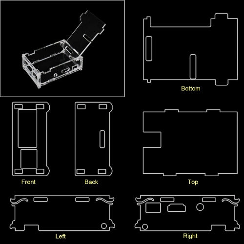 Acrylic Case Clear Case Transparent Enclosure for Raspberry Pi 3 B(No Raspberry Pi Board) )