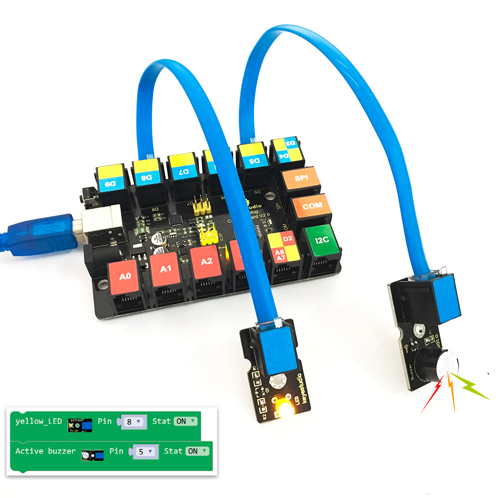 Keyestudio RJ11 EASY plug LED Module(Yellow) for Arduino STEM