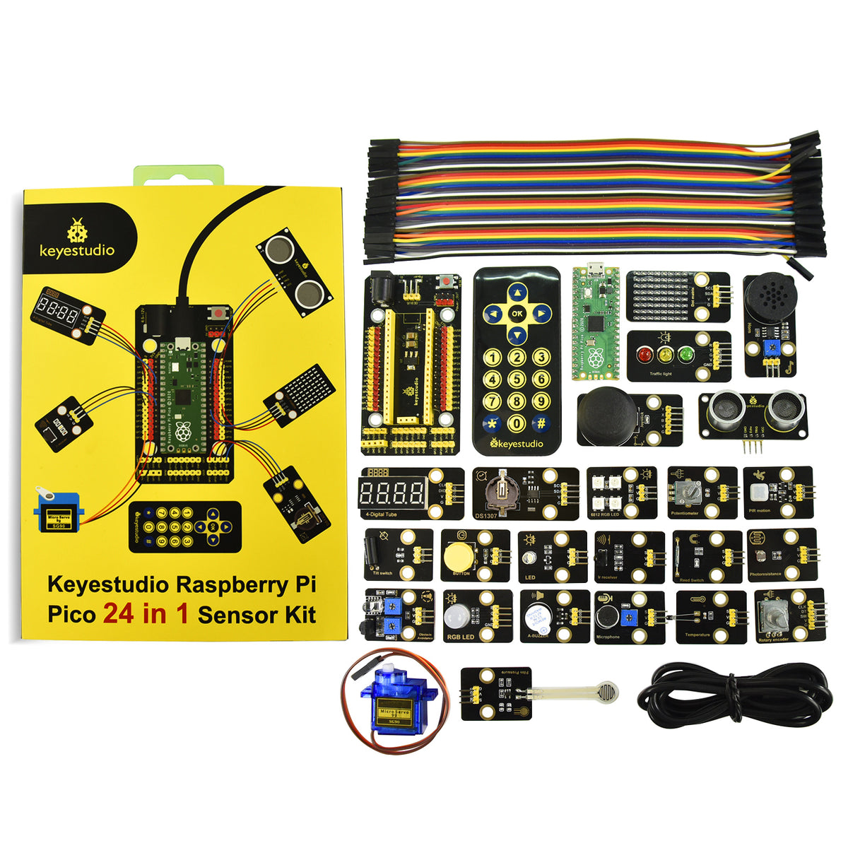 Keyestudio Raspberry Pi Pico 24 in 1 Sensor Starter Kit DIY Kit Electronics For Python Programming