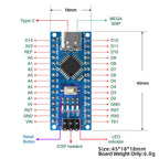 NANO-V3.0 CH340 Development Board ATMEGA328P-AU Controller Board With TYPE-C Cable For Arduino