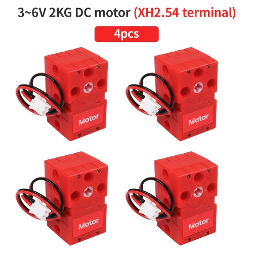 4pcs DIY Creative Programmable Building Blocks Red Servo Motor with XH2.54 Connector