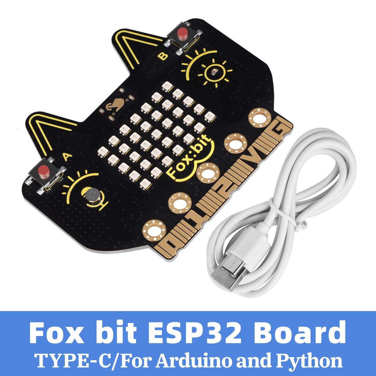 Keyestudio Foxbit STEM Education ESP32 Development Board Wireless Communication With TYPE-C For Arduino and Python