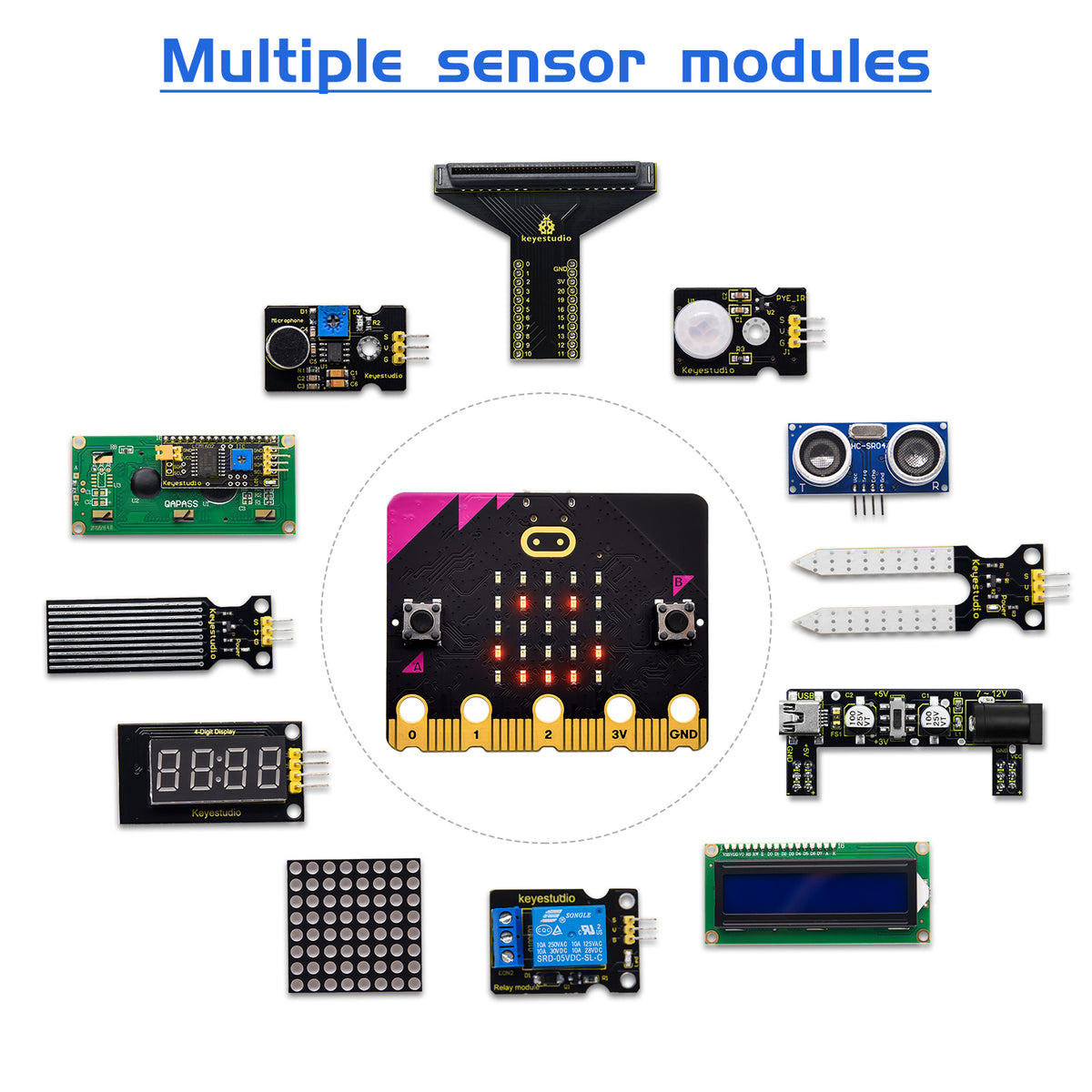 Keyestudio Micro bit Basic Sensor Module Starter Kit With Microbit Board